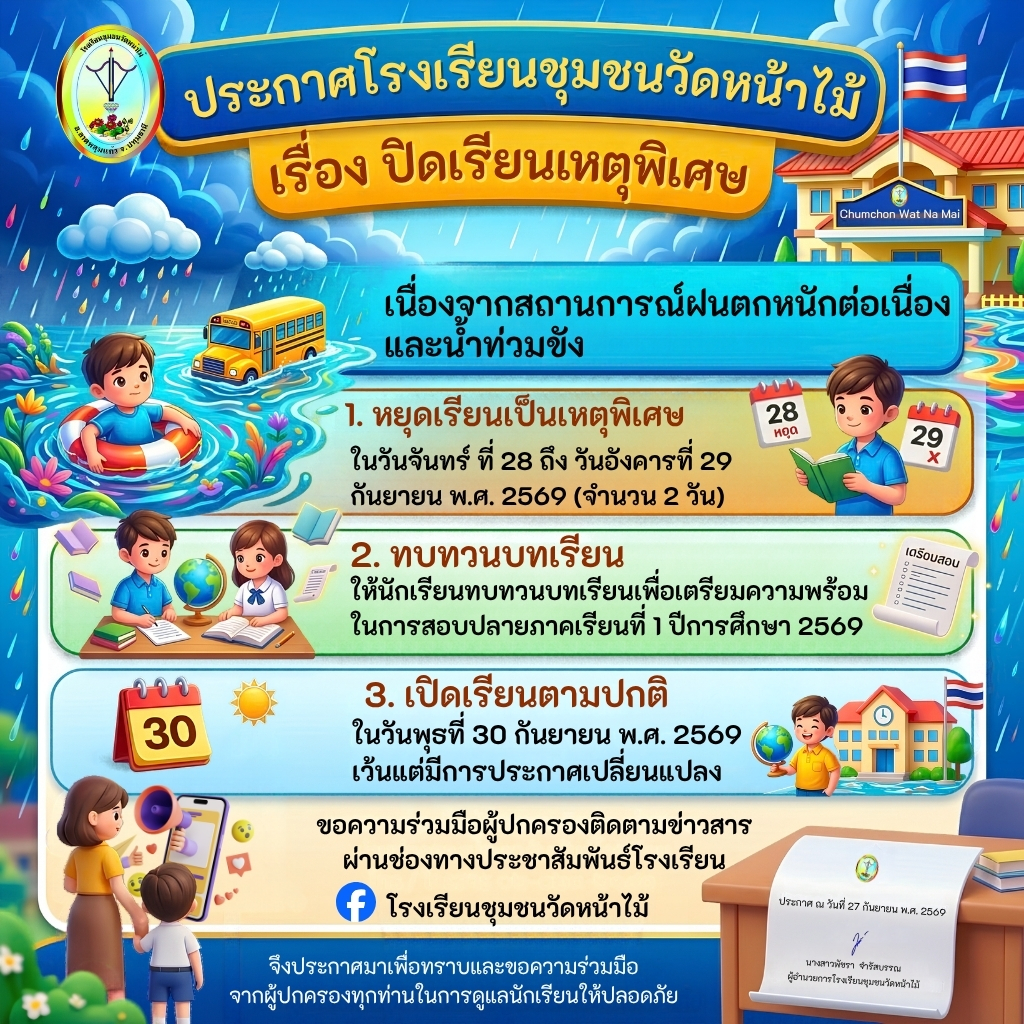 ประกาศหยุดเหตุพิเศษ ฝนตกหนักต่อเนื่อง และน้ำท่วมขัง.jpg
